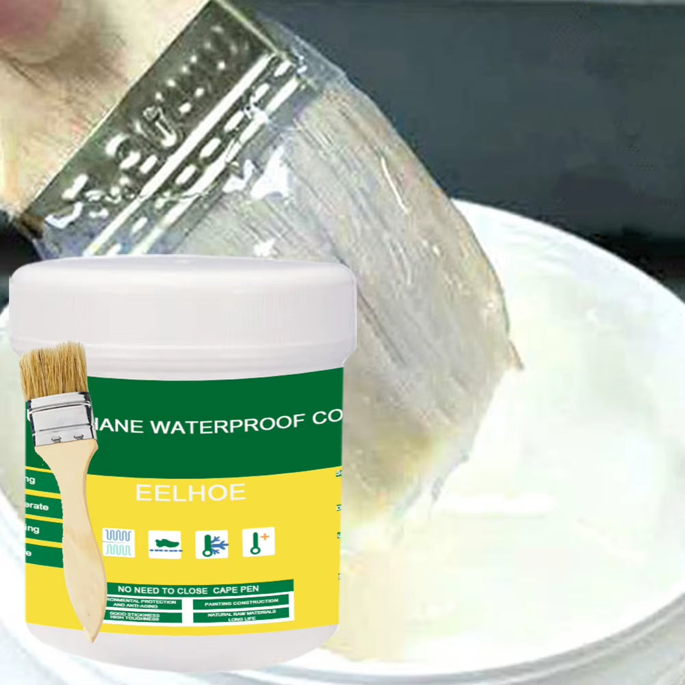 Sealant Waterproof Glue with Brush, Waterproof Invisible Paste Mighty Repair Adhesive Polyurethane Leak-Proof Coating for Home Bathroom Roof (100 grams)